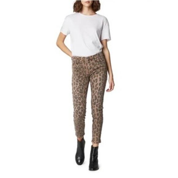 BLANK NYC The Reade Crop Mid Rise Leopard Print Cotton Skinny Jeans Size 27 - Picture 1 of 8